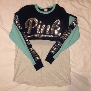 VS Pink long sleeve color block shirt